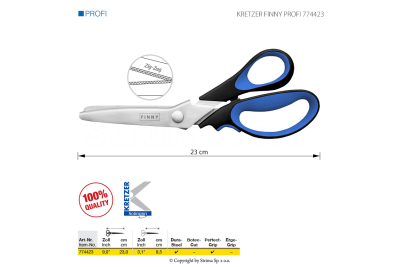 Ножиці KRETZER FINNY PROFI 774423 зигзаг 23 см